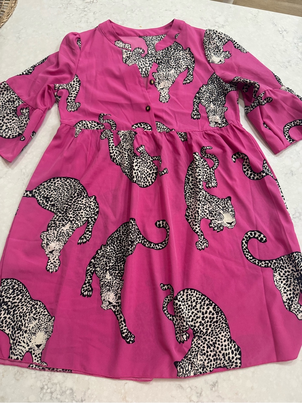 Magenta Leopard Print Party Dress